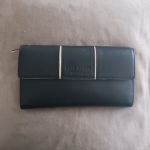 Kate Spade Black Wallet with Light Tan Accents